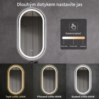 CERANO - Koupelnové LED zrcadlo Ayvo - 50x100 cm