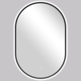 CERANO - Koupelnové LED zrcadlo Balzo, kovový rám - černá matná - 40x60 cm