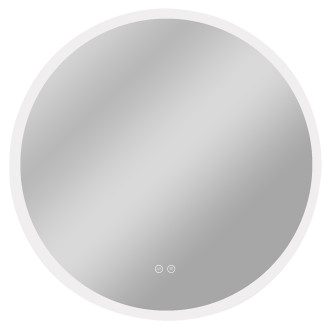 CERANO - Koupelnové LED zrcadlo Blanco, akrylátový rám - bílá lesklá - Ø 50 cm