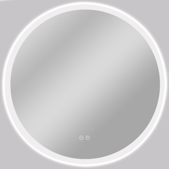 CERANO - Koupelnové LED zrcadlo Blanco, akrylátový rám - bílá lesklá - Ø 60 cm