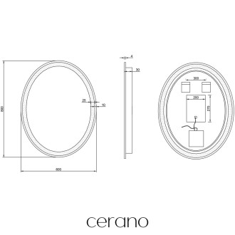 CERANO - Koupelnové LED zrcadlo Cielo - 60x80 cm
