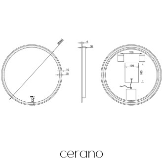 CERANO - Koupelnové LED zrcadlo Eterno - Ø 50 cm