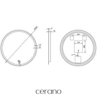 CERANO - Koupelnové LED zrcadlo Eterno - Ø 70 cm