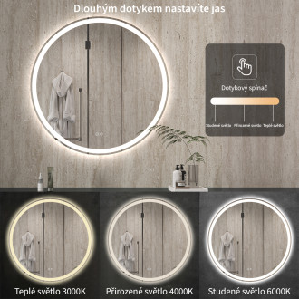 CERANO - Koupelnové LED zrcadlo Eterno - Ø 80 cm