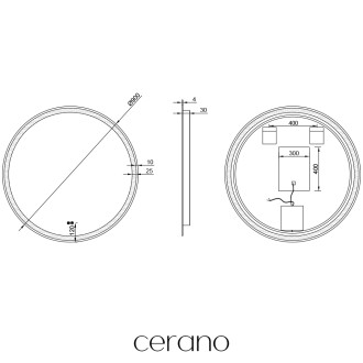 CERANO - Koupelnové LED zrcadlo Eterno - Ø 90 cm