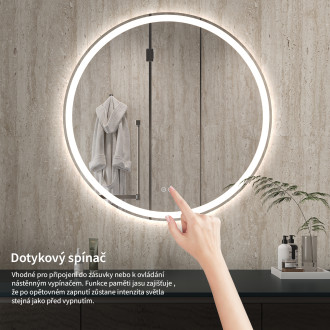 CERANO - Koupelnové LED zrcadlo Eterno - Ø 90 cm