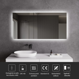 CERANO - Koupelnové LED zrcadlo Fiore - 120x60 cm