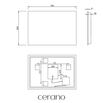 CERANO - Koupelnové LED zrcadlo Fiore - 50x70 cm