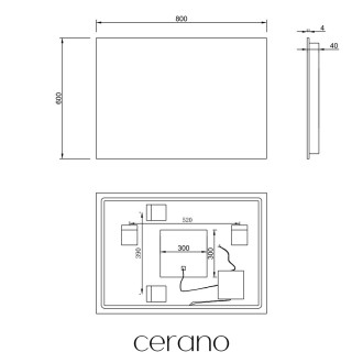 CERANO - Koupelnové LED zrcadlo Fiore - 80x60 cm