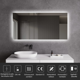 CERANO - Koupelnové LED zrcadlo Fiore - 80x60 cm