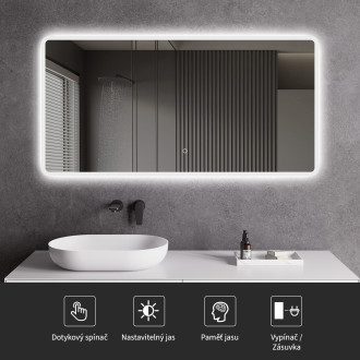 CERANO - Koupelnové LED zrcadlo Grande - 100x70 cm