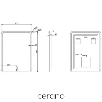 CERANO - Koupelnové LED zrcadlo Grande - 60x80 cm
