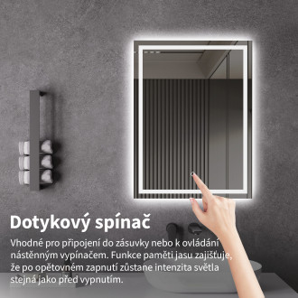 CERANO - Koupelnové LED zrcadlo Interno - 50x70 cm