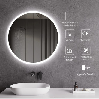 CERANO - Koupelnové LED zrcadlo Lavoro - Ø60 cm