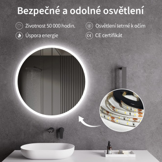 CERANO - Koupelnové LED zrcadlo Lavoro - Ø60 cm