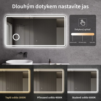 CERANO - Koupelnové LED zrcadlo Lucido - 100x70 cm