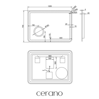 CERANO - Koupelnové LED zrcadlo Lucido - 120x70 cm