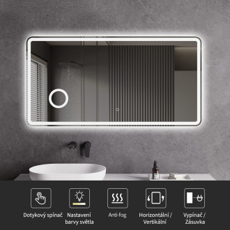 CERANO - Koupelnové LED zrcadlo Lucido - 120x70 cm