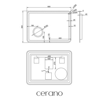 CERANO - Koupelnové LED zrcadlo Lucido - 80x60 cm