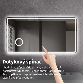 CERANO - Koupelnové LED zrcadlo Lucido - 80x60 cm