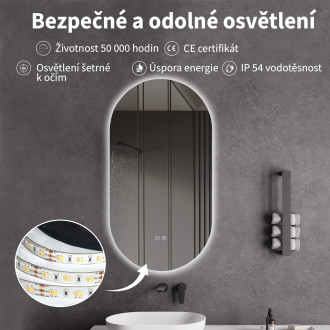 CERANO - Koupelnové LED zrcadlo Luno - 50x100 cm