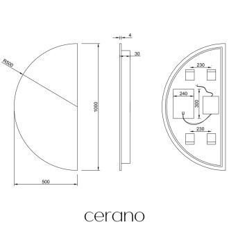 CERANO Koupelnové LED zrcadlo Mare 50x100