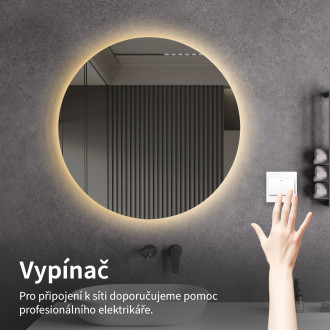 CERANO - Koupelnové LED zrcadlo Nome - Ø 80 cm