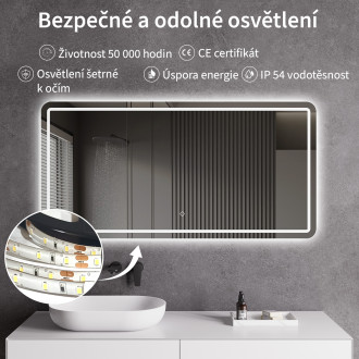 CERANO - Koupelnové LED zrcadlo Retano - 120x70 cm