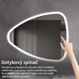 CERANO - Koupelnové LED zrcadlo Riflettore - 70x55 cm