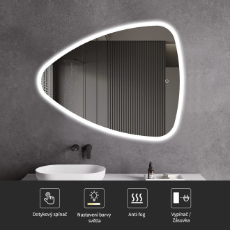 CERANO - Koupelnové LED zrcadlo Riflettore - 80x65 cm