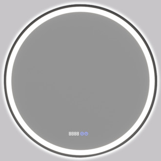 CERANO - Koupelnové LED zrcadlo Rivo, kovový rám - černá matná - Ø 60 cm