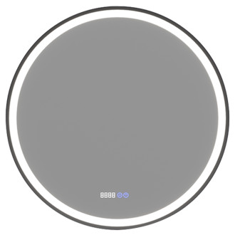 CERANO - Koupelnové LED zrcadlo Rivo, kovový rám - černá matná - Ø 60 cm