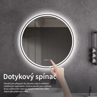 CERANO Koupelnové LED zrcadlo Rivo, kovový rám černá matná 80 cm CER-NT8232A80