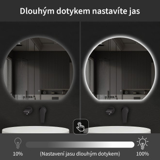 CERANO - Koupelnové LED zrcadlo Rondo - Ø 120 cm