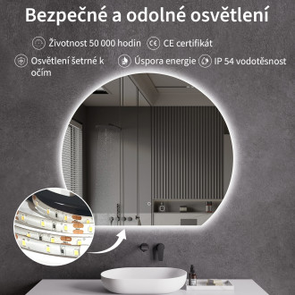 CERANO - Koupelnové LED zrcadlo Rondo - Ø 120 cm