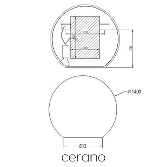 CERANO - Koupelnové LED zrcadlo Rondo - Ø 140 cm