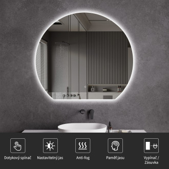 CERANO - Koupelnové LED zrcadlo Rondo - Ø 140 cm
