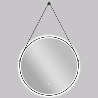 CERANO - Koupelnové LED zrcadlo Rotondo, kovový rám - černá matná - Ø 60 cm