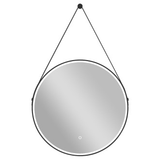 CERANO - Koupelnové LED zrcadlo Rotondo, kovový rám - černá matná - Ø 60 cm