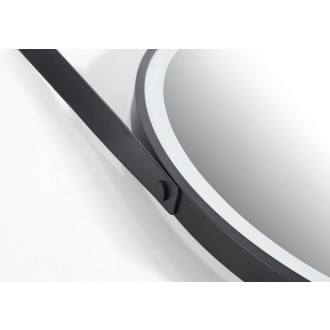 CERANO - Koupelnové LED zrcadlo Rotondo, kovový rám - černá matná - Ø 60 cm