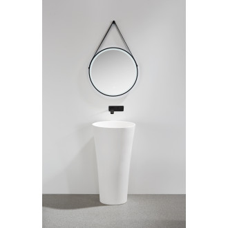 CERANO - Koupelnové LED zrcadlo Rotondo, kovový rám - černá matná - Ø 60 cm