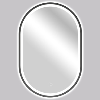 CERANO - Koupelnové LED zrcadlo Salvo, kovový rám - černá matná - 55x100 cm