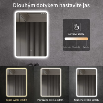 CERANO - Koupelnové LED zrcadlo Silvano - 60x80 cm