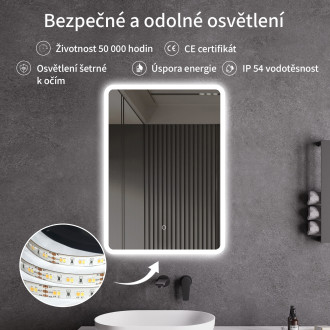 CERANO - Koupelnové LED zrcadlo Silvano - 60x80 cm