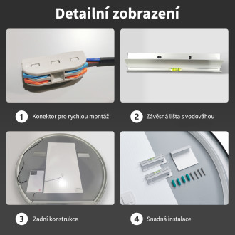 CERANO - Koupelnové LED zrcadlo Silvano - 60x80 cm