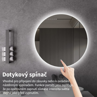 CERANO - Koupelnové LED zrcadlo Specchio - Ø 100 cm