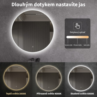 CERANO - Koupelnové LED zrcadlo Specchio - Ø 60 cm