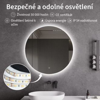 CERANO - Koupelnové LED zrcadlo Specchio - Ø 60 cm