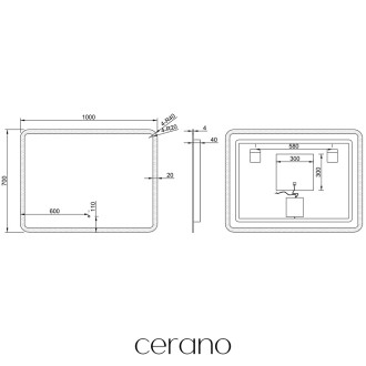 CERANO - Koupelnové LED zrcadlo Speculare - 100x70 cm