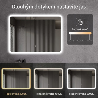 CERANO - Koupelnové LED zrcadlo Speculare - 120x70 cm